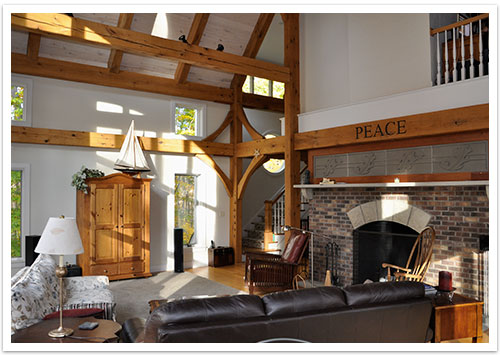 Great Room Fireplace Chardon OH Houses Timber Frame Home